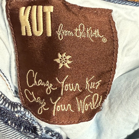 Kut from the Kloth Blue Ankle Straight Leg Jeans Women Size 18W 42x25.5 Raw Hem - Picture 4 of 9